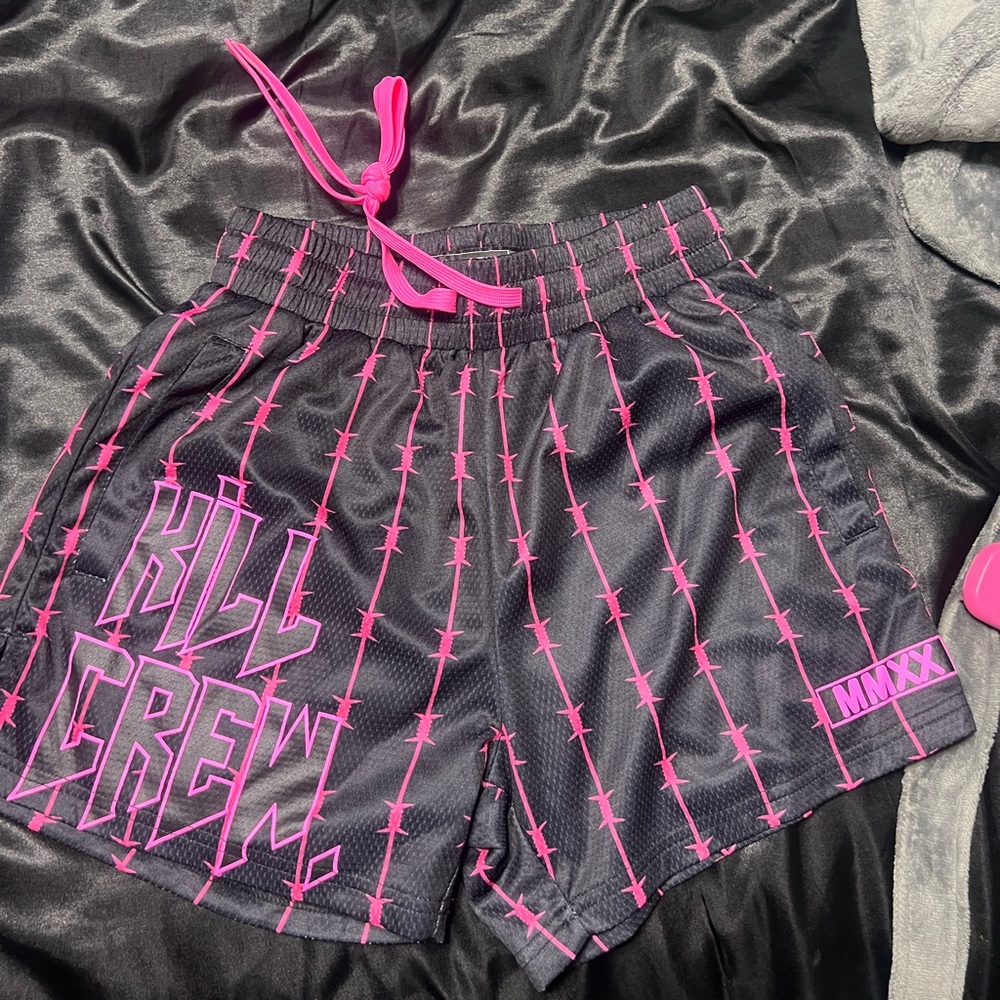 Kill Crew Black and Pink Women's Shorts